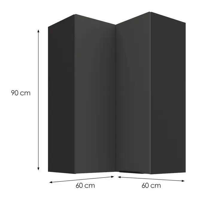 Kuchyňská skříňka Aria-GR/BL anti fingerprint 60x60 GN-90 2F (90°),3