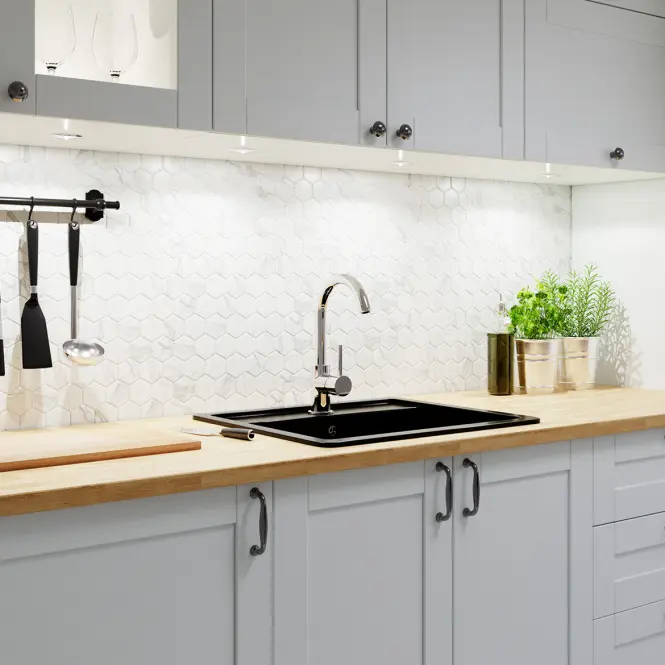 Mozaika Heksagon Classic Carrara Mat 27.7/32.3