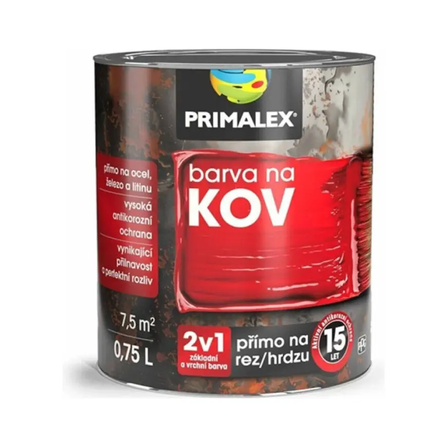 Primalex Farba Na Metal 2v1 9005 Černá  0.75l