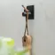 Čtvercový samolepicí věšák, černý,3