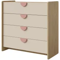 Komoda Lexi 10 cremona/makadamie/růžová