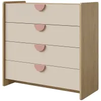 Komoda Lexi 10 cremona/makadamie/růžová