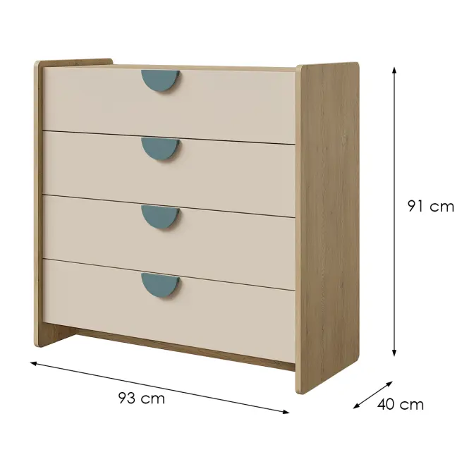 Komoda Lexi 10 cremona/makadamie/námořní,2