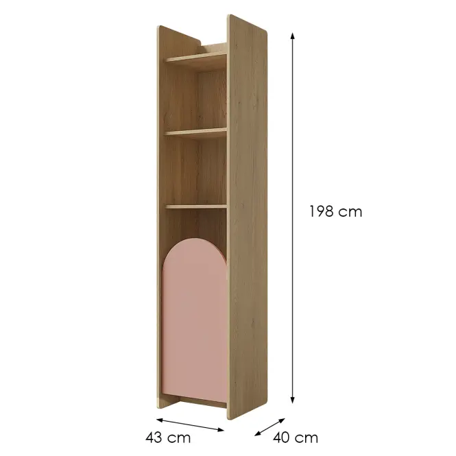 Regál Lexi 3L cremona/makadamie/růžová,2