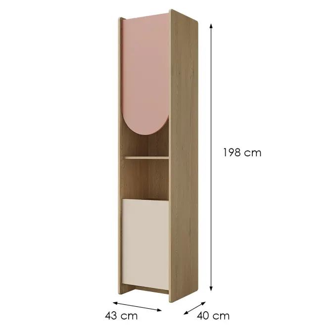 Regál Lexi 5L cremona/makadamie/růžová,2