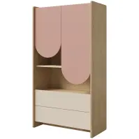 Regál Lexi 6 cremona/makadamie/růžová