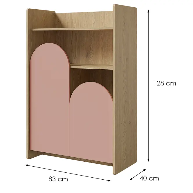 Regál Lexi 8 cremona/makadamie/růžová,2