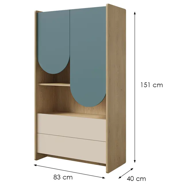 Regál Lexi 6 cremona/makadamie/námořní,2