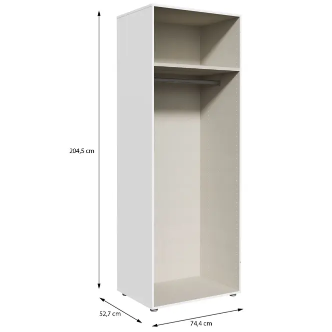 Korpus skříně Moduklix 49,7x204,5 bílý
