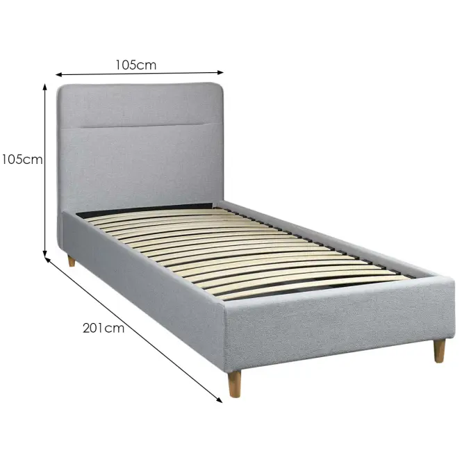 Postel Cesana 90x200 BED23-09 šedá
