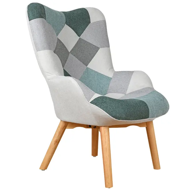 Křeslo Maddie zelená patchwork,2