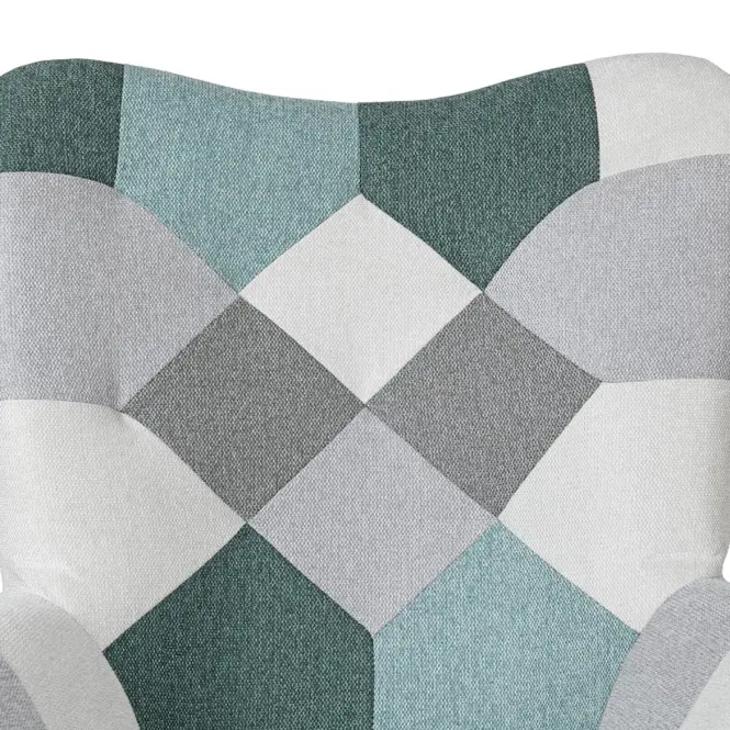 Křeslo Maddie zelená patchwork,5
