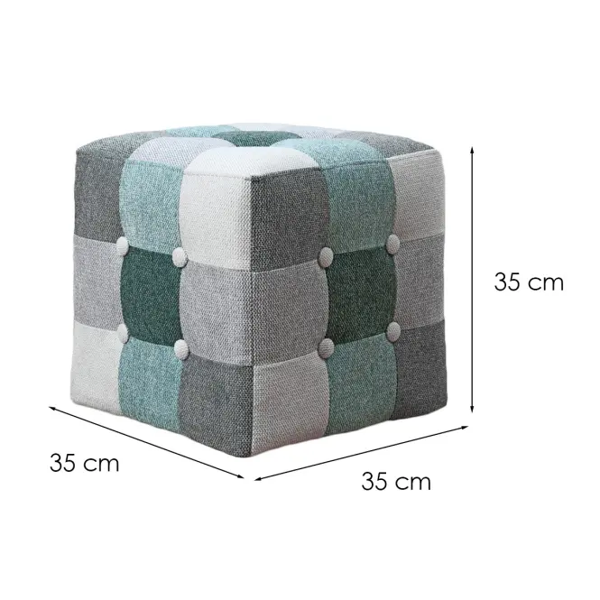 Taburetka Maddie zelená patchwork