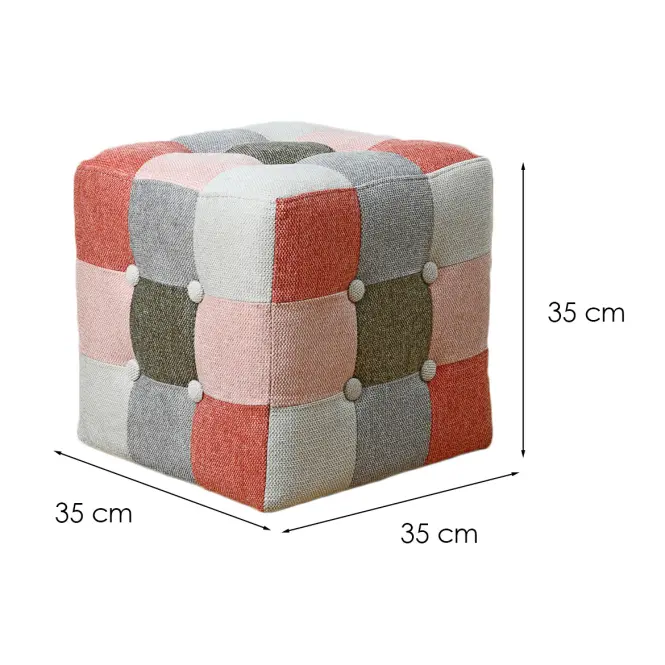 Taburetka Maddie růžová patchwork
