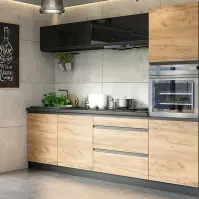 Kuchyňská linka Brick 260 černá/craft
