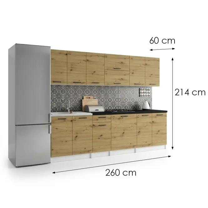 Kuchyňská linka Economic 260 bílá/artisan