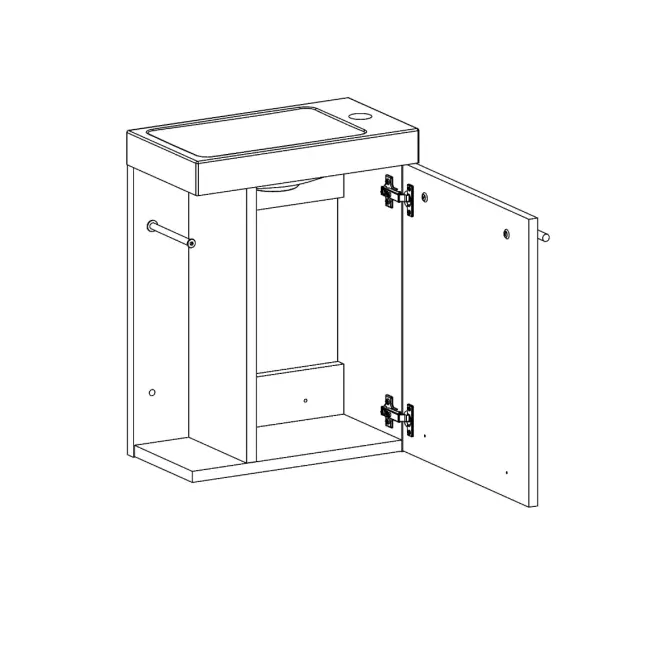 Koupelnová skříňka s umyvadlem Wc Mari 40 cm bílá/dub