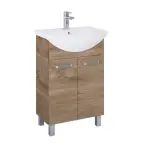Koupelnová skříňka s umyvadlem Uno 55 cm 2D dub canela