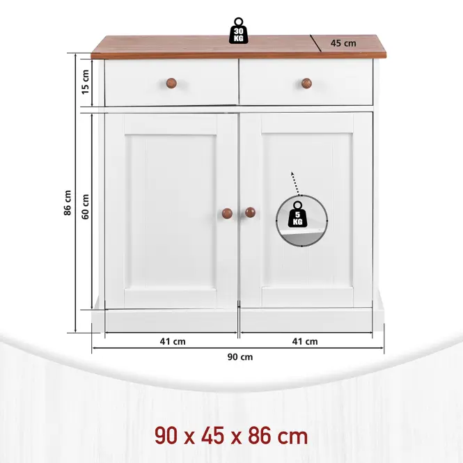Komoda Westerland 3.2 bílá/sepia