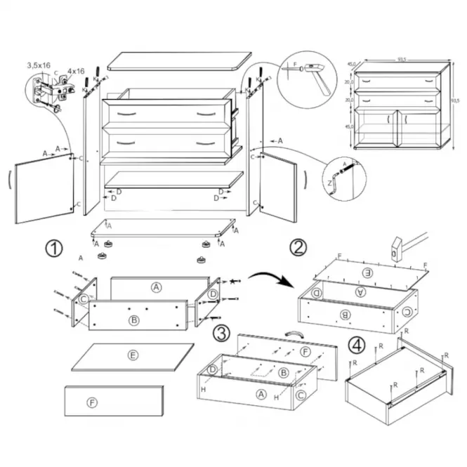 Komoda Retro 93 cm Dub Sonoma,3