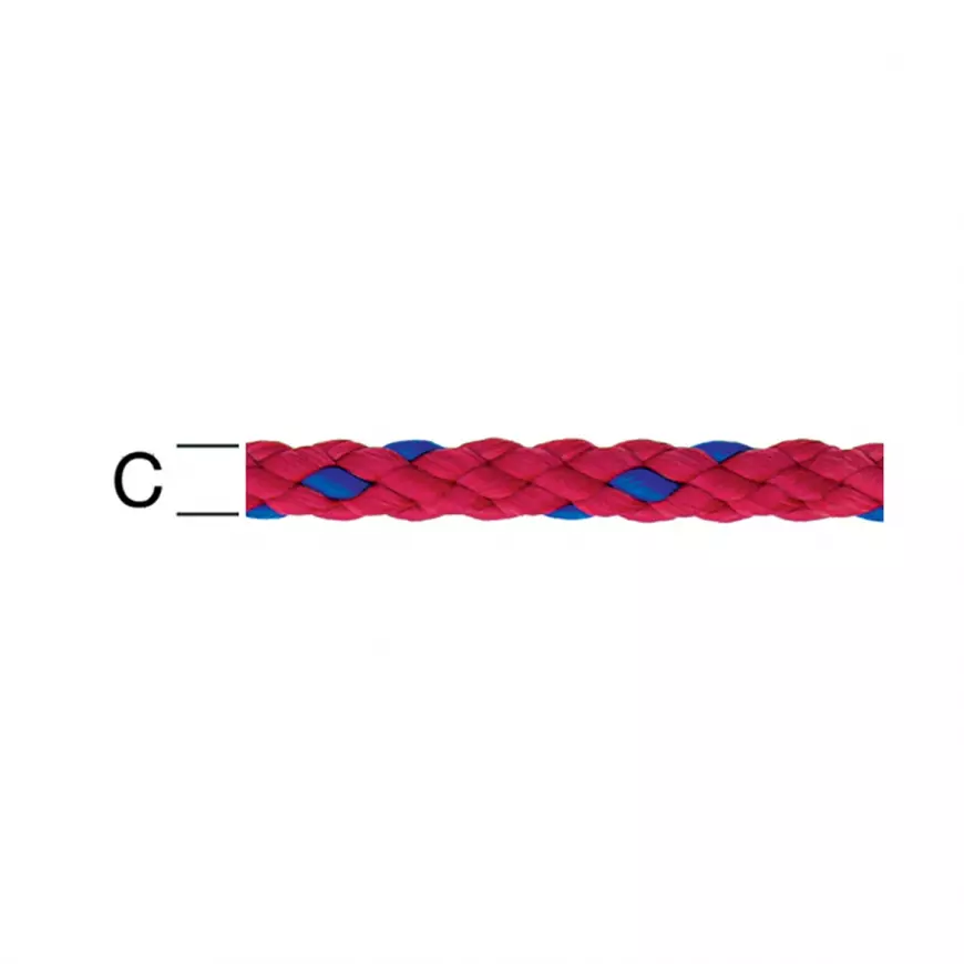 Pp-šňůra červ.m. Plet. 6 mm