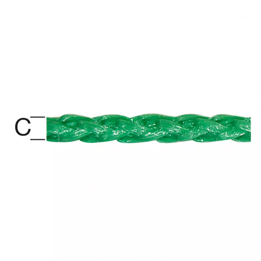 Pp-šňůra plet.zelená 4 mm