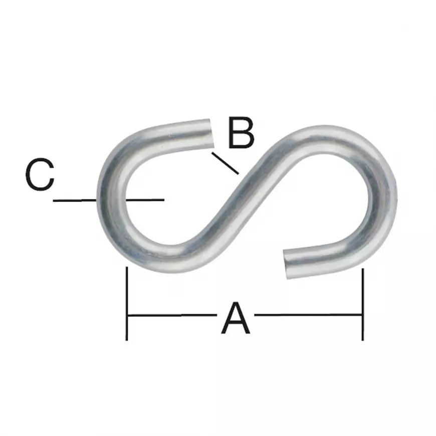 S-hák 23,5 x 4 x 3 mm zn 12 ks