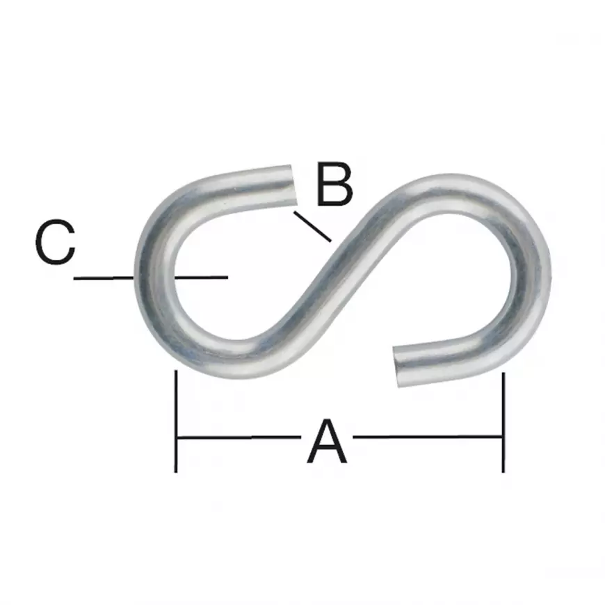 S-hák 23,5 x 4 x 3 mm zn 2 ks