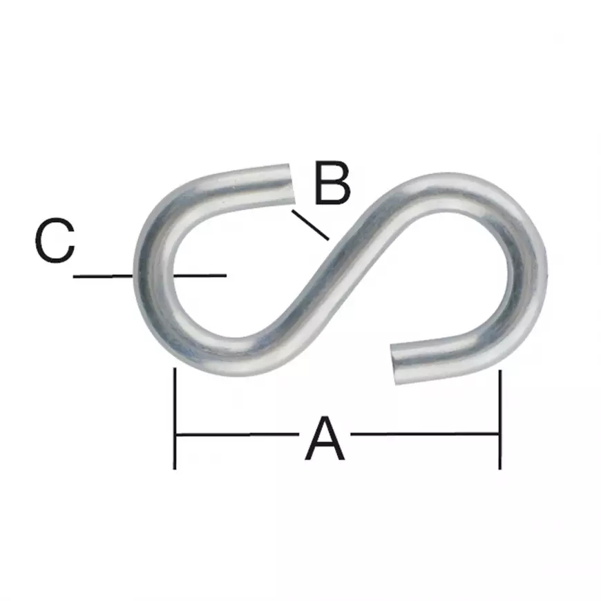 S-hák 32 x 5,5 x 4 mm zn 2 ks