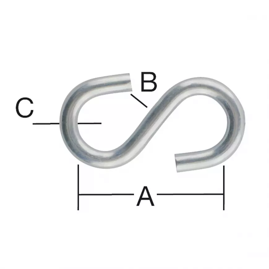 S-hák 47,5 x 10 x 6 mm zn 2 ks