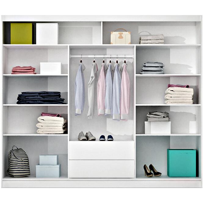 Šatní skříň Salwador 250cm Country Grey/Zrcadlo
