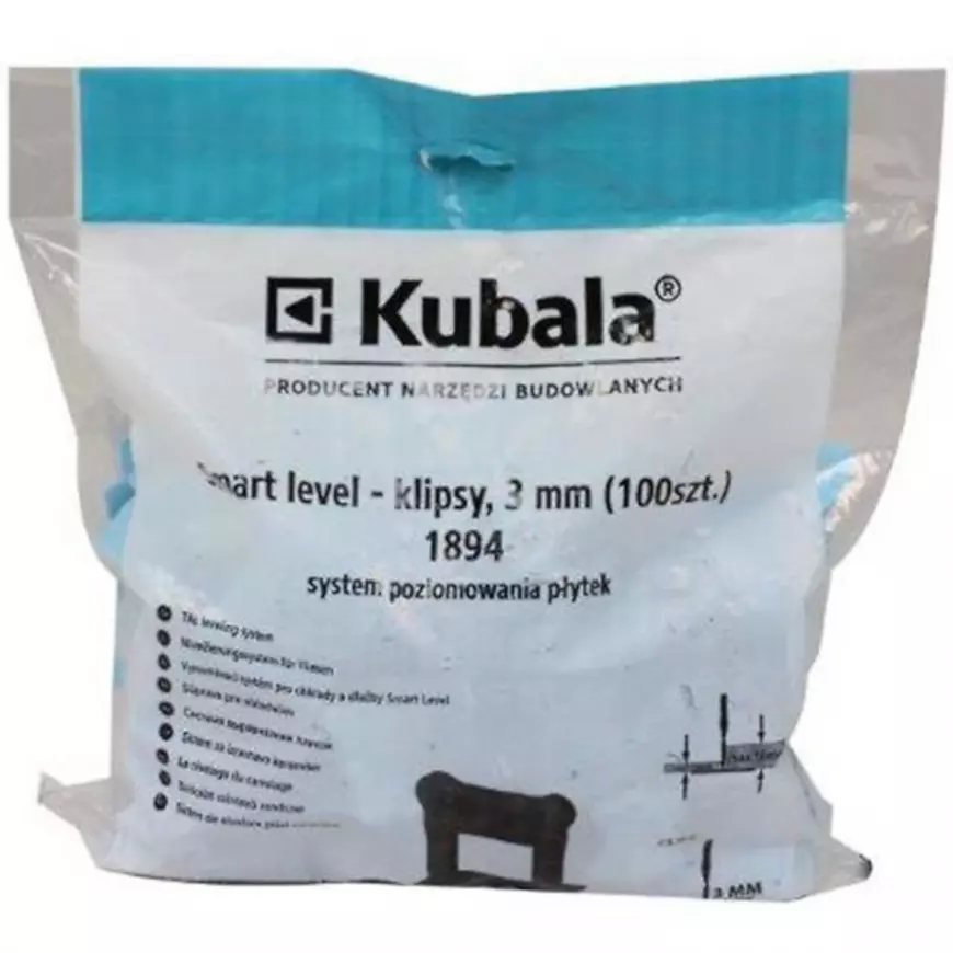 Spony Kubala Smart Level KU1894 3 mm 100 ks