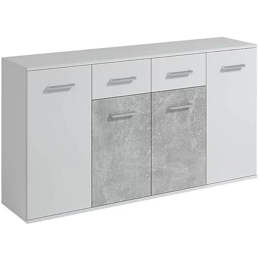Komoda Jacob III 150cm Bílá / Beton