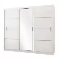Šatní skříň Vista 250cm Bílá/Zrcadlo
