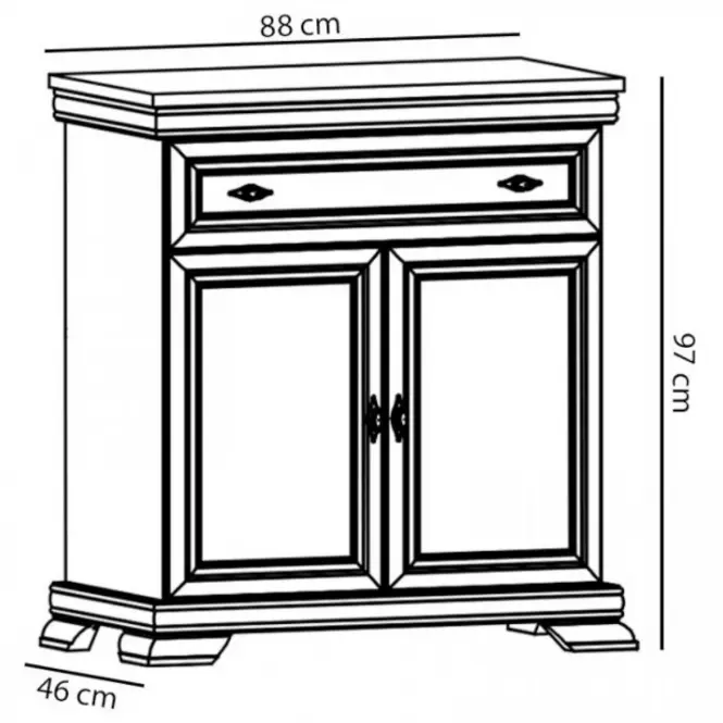 Komoda Kora 88cm Bílá, KK1