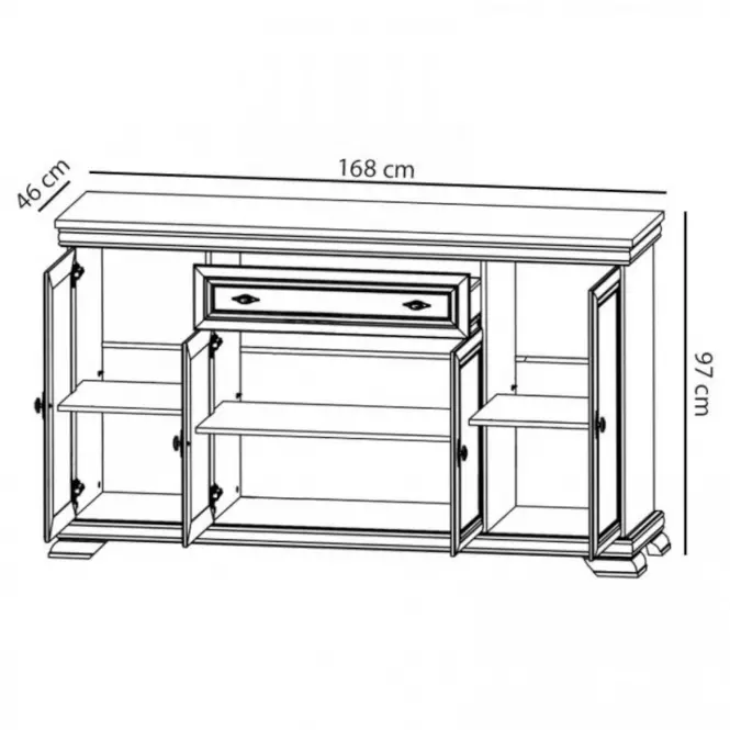 Komoda Kora 168cm bílá borovice Andersen, KK4