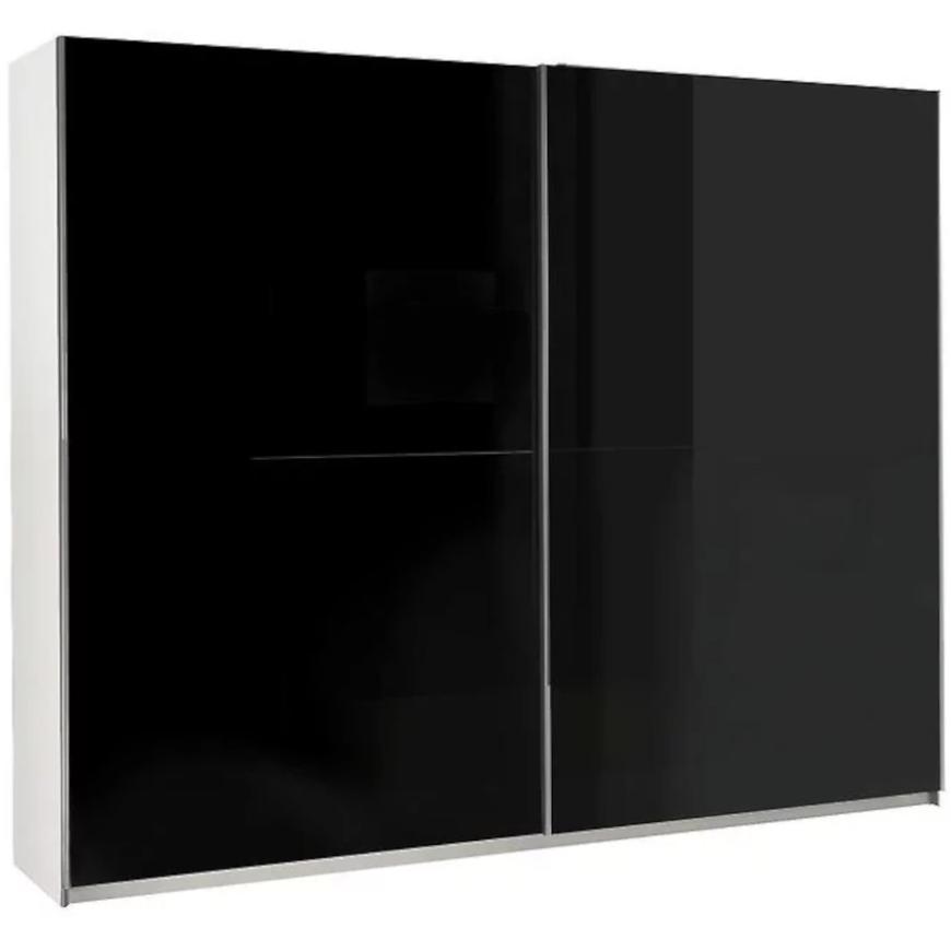 Skříň Lux 244 cm Bílá /Černá Lesk