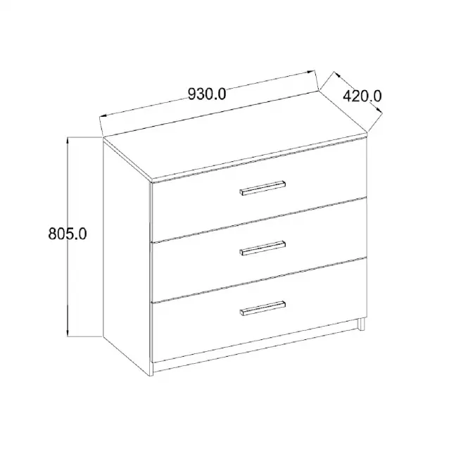 Komoda Panarea 93 cm Bílý Lesk,2