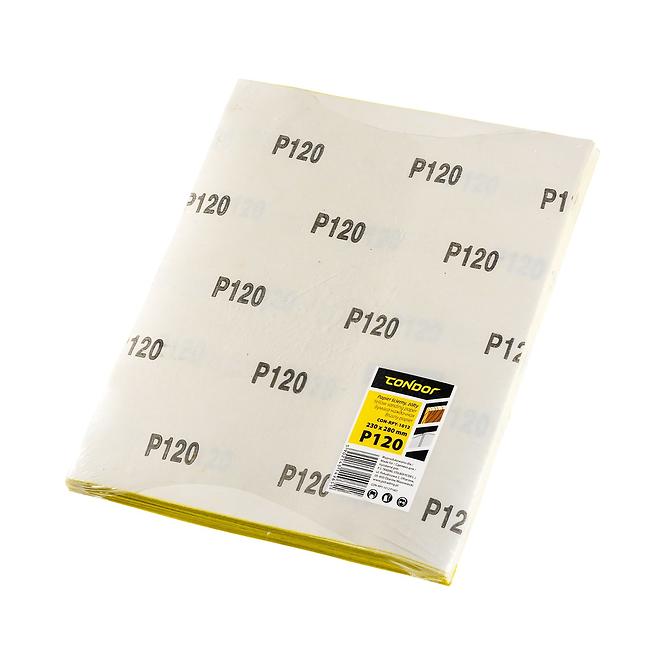 Brusný papír žlutý, 230 x 280 mm, P 120, Condor