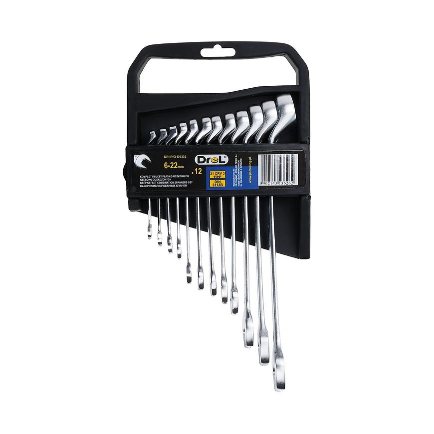 Očkoploché hluboce vyhnuté klíče 6-22 mm; 12 ks