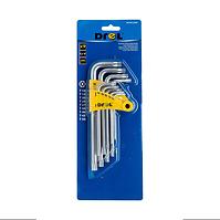 Sada klíčů torx s otvorem, prodloužena CRV; T10-50 ; 9 ks