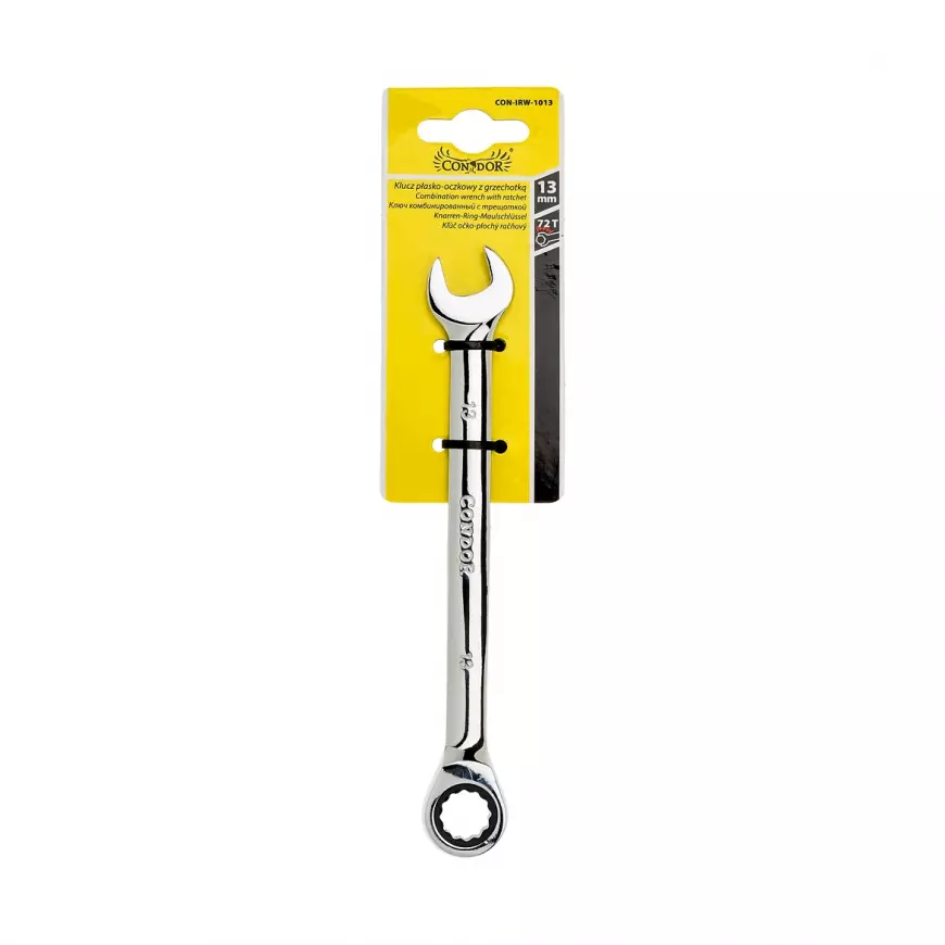 Očkoplochý klíč s řehtačkou 13 mm, 72T CON-IRW-1013