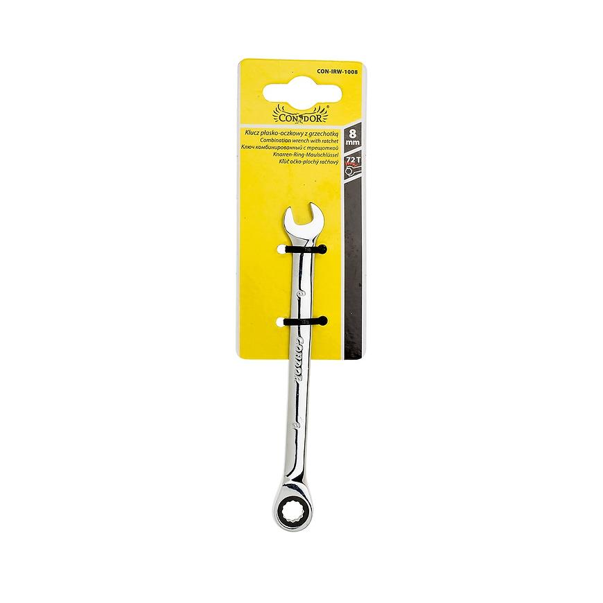 Očkoplochý klíč s řehtačkou 8 mm, 72T CON-IRW-1008