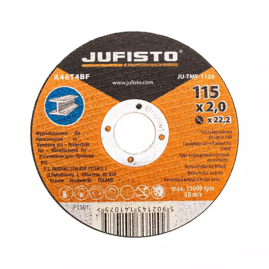 Řezný kotouč kov 115 x 2.0 mm, Jufisto