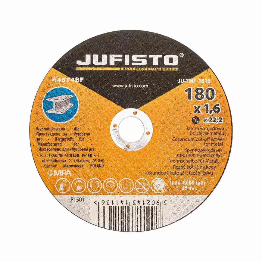 Řezný kotouč kov, 180 x 1.6 mm, Jufisto