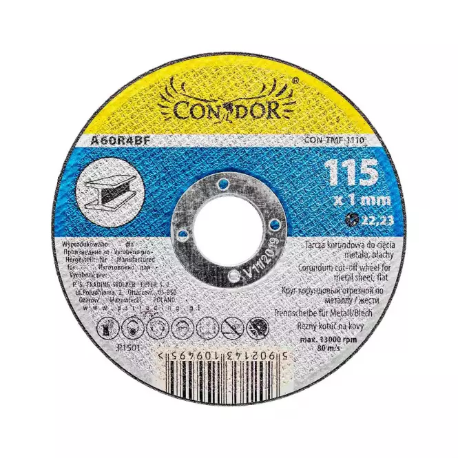 Korundový řezný kotouč na kov 115 x 1,0 mm, Condor