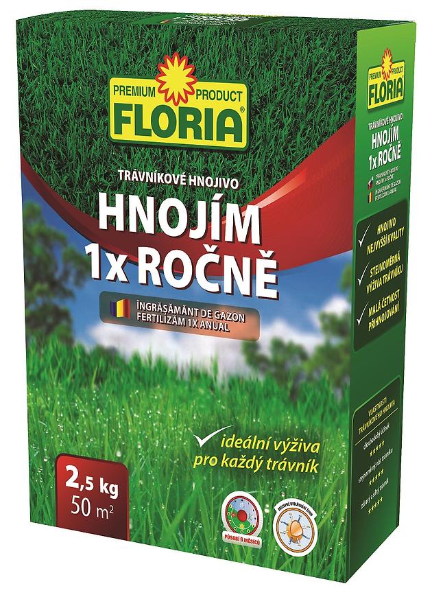 Levně Trávníkové hnojivo Floria, 2.5 kg
