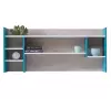 Polička Planet 125x55x24 cm Bílý/Dub/Tyrkysový