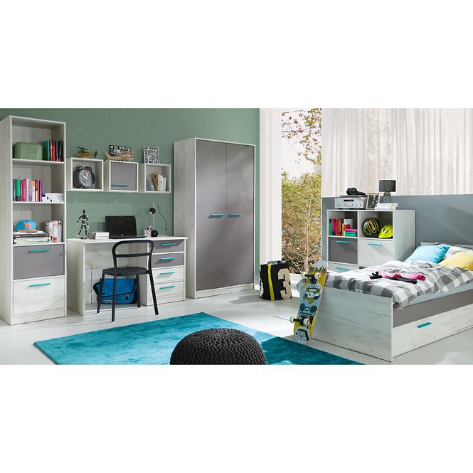 Postel Rest 90 cm Seda/Dub Bila