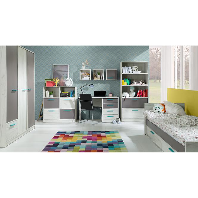 Postel Rest 90 cm Seda/Dub Bila